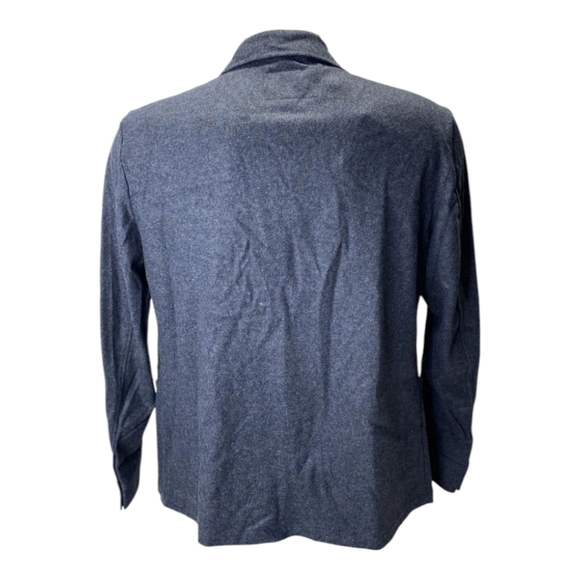 NEW ALAN PAINE Men's US M Richmond Wool Blend Knitted Shacket Shirt Jacket Navy - Picture 3 of 7